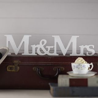mr and mrs wooden wedding sign by ginger ray