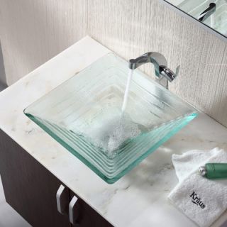 Kraus Bathroom Combos Alexandrite Glass Vessel Bathroom Sink with