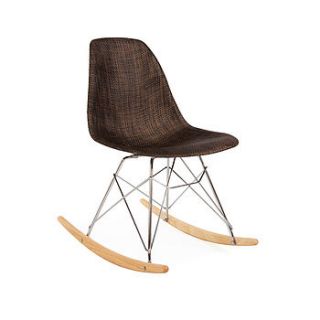 a rocking chair, natural weave, retro modern by ciel