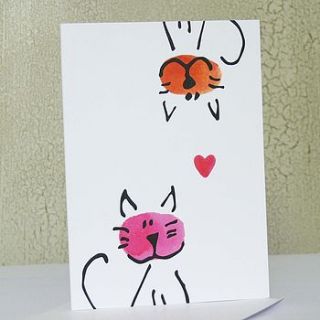 love cats greeting card by the sardine's whiskers
