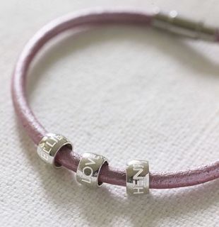 personalised women's leather bracelet by lily belle