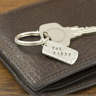 'the daddy' personalised silver key ring by emma hadley