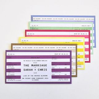 concert ticket wedding invitation by e.y.i.love