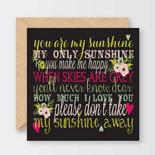 'you are my sunshine' valentine's card by the little bird press