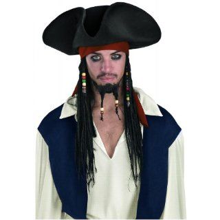 Jack Sparrow Original Deluxe Hat with Beaded Braids Costume Accessory 