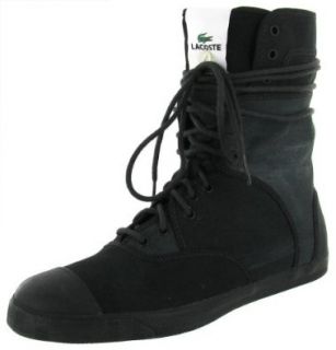 LACOSTE Rene Hi Canvas Fashion Sneaker Mens Shoes Black Size 12.5 Shoes