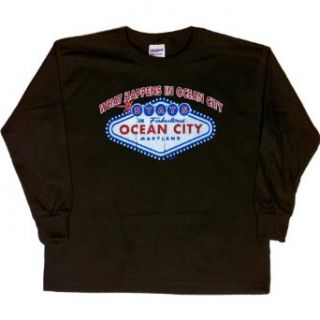YOUTH LONG SLEEVE T SHIRT  BLACK   SMALL   What Happens in Ocean City Stay In Fabulous Ocean City Maryland   Funny Clothing