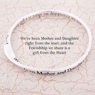 mother and daughter message bangle by lovethelinks