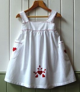 hand embroidered heart smock by mi mariposa