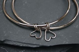 solid silver heart bangle by emmajroberts jewellery
