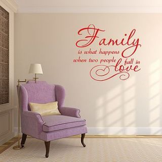 family love quote vinyl wall sticker by mirrorin