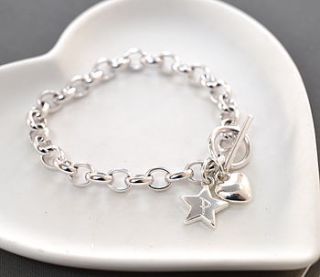 personalised silver charm bracelet by lily belle