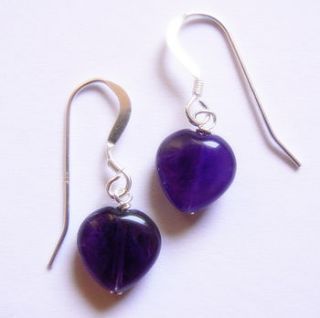 amethyst heart earrings by clutch and clasp