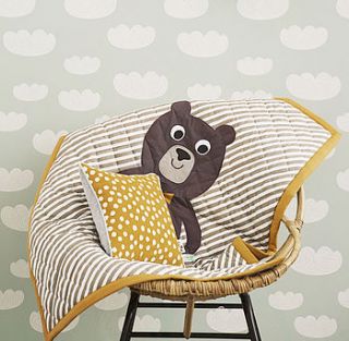 bear baby quilted blanket by little baby company