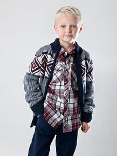 boy's long sleeve lucas cardigan by ben & lola