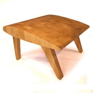 solid oak end grain footstool by cleancut wood