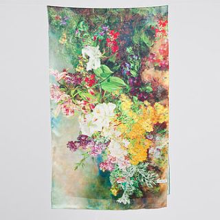oria floral printed silk satin scarf by silklis