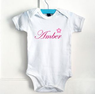 personalised 'flower girl' baby bodysuit by precious little plum