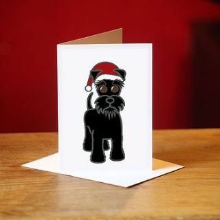 schnauzer christmas cards in black by weloveleon