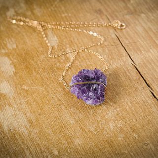 purple amethyst druzy necklace by red ruby rouge