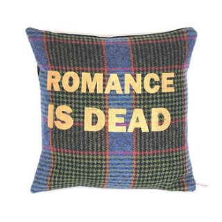 colourful tweed romance is dead cushion by romance is dead