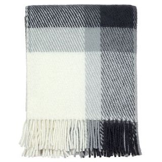 traditional check wool throw by dreamwool blanket co.