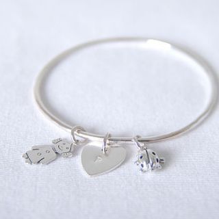 childs loved ones bangle by cabbage white england