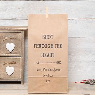 personalised 'shot through the heart' bag by red berry apple