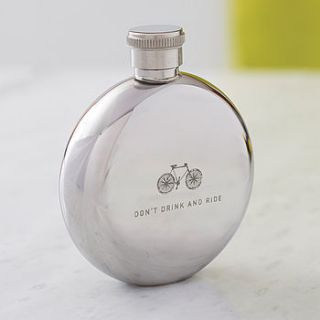 'don't drink and ride' hip flask by men's society