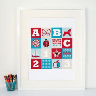 personalised children's squares print by little ink