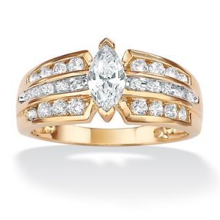 Palm Beach Jewelry 10k Gold Marquise Cubic Zirconia Ring