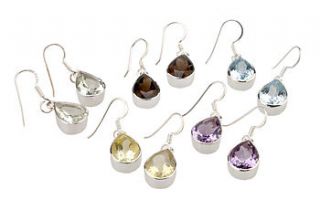 60% reduction silver pear shape drop earrings by sharon mills jewellery