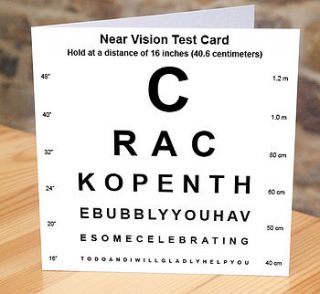 happy birthday eye test card by mooks design