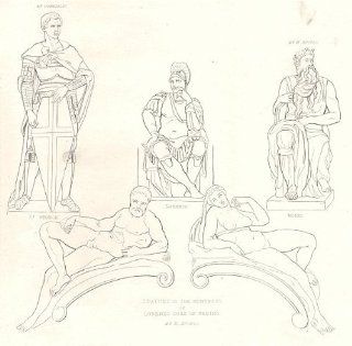 SCULPTURE ITALIAN St. George; Lorenzo; Moses; Statues, Duke Urbino;1880   Prints