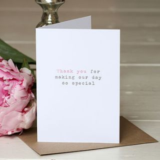 'so special' wedding thank you card by slice of pie designs