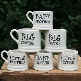 'brother' or 'sister' mug by sweet william designs