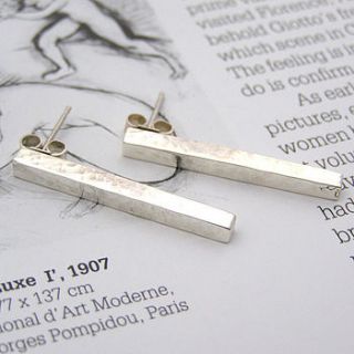 solid silver bar earrings by soremi