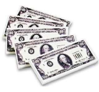 ~ 12 ~ $100 Erasers ~ Size 1 5/8 Inch X 4 Inch ~ New ~ Large One Hundred Dollar Bill Erasers 