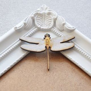 cream wooden dragonfly by artysmarty