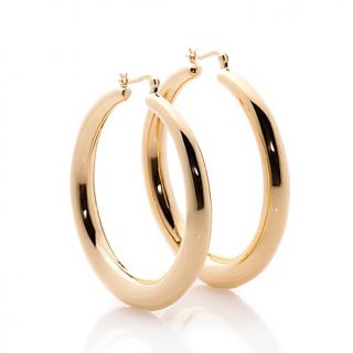 "Canestri" Yellow Bronze Bold Tapered Hoop Earrings