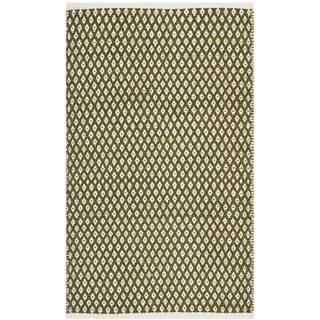 Hand loomed Moroccan Olive Cotton Rug (3' x 5') Safavieh Accent Rugs