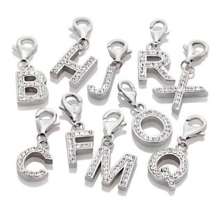 Charming Silver Inspirations Crystal Initial Dangle Charm