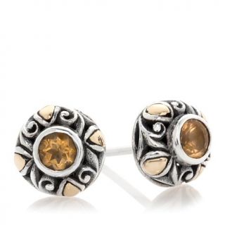 Bali Designs by Robert Manse Sterling Silver Gemstone Stud Earring with 18K Gol