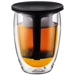 Bodum 12 oz., Tea for One Glass with Strainer   Black