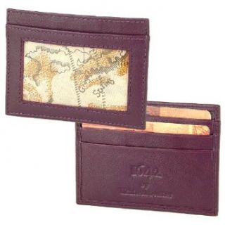 1642 Purple Leather ID Credit Card Case Holder Clothing