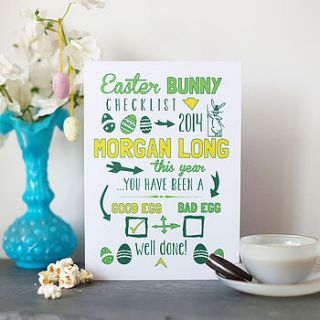 personalised 'good egg' a5 easter card by more than words 'typographic art'