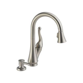 Delta Cicero Single Handle Centerset Pull Out Kitchen Faucet with Soap