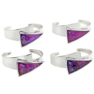Jay King Triangular Purple Turquoise Bypass Style Sterling Silver Cuff Bracelet