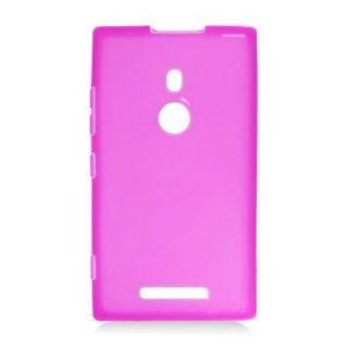For Nokia LUMIA 925 Soft TPU SKIN Case Transparent Frosted Pink 