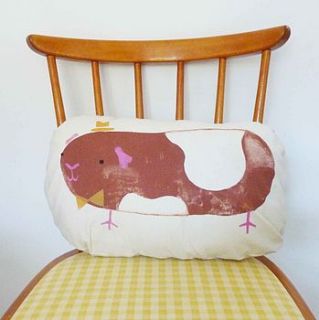 children's printed boy guinea pig cushion by little dandies